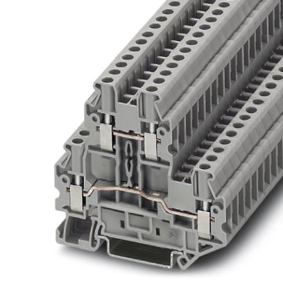 Phoenix Contact Multi-Level Terminal Block; UTTB 2.5; 20A; 600V; 2-Level; #26 - #12; Screw Connection; Gray